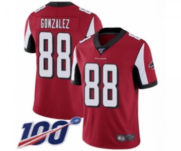 Men's Atlanta Falcons #88 Tony Gonzalez Red Team Color Vapor Untouchable Limited Player 100th Season Football Jersey