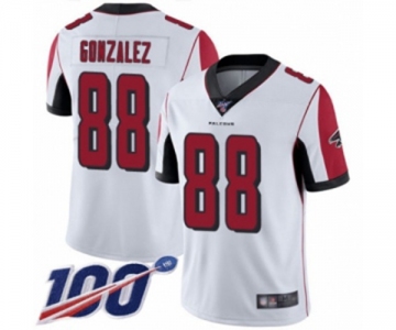 Men's Atlanta Falcons #88 Tony Gonzalez White Vapor Untouchable Limited Player 100th Season Football Jersey