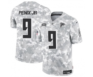 Men's Atlanta Falcons #9 Michael Penix Jr. 2024 F.U.S.E. Arctic Camo Salute to Service Limited Football Stitched Jersey