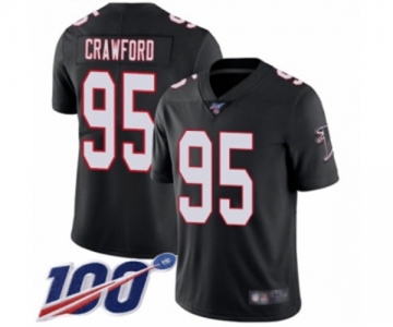 Men's Atlanta Falcons #95 Jack Crawford Black Alternate Vapor Untouchable Limited Player 100th Season Football Jersey