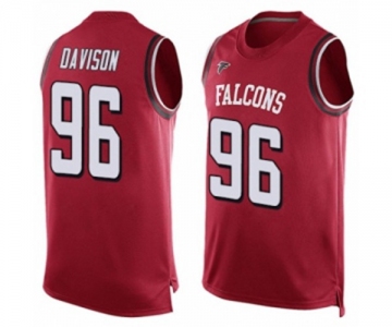 Men's Atlanta Falcons #96 Tyeler Davison Limited Red Player Name & Number Tank Top Football Jersey