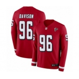 Men's Atlanta Falcons #96 Tyeler Davison Limited Red Therma Long Sleeve Football Jersey