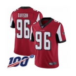 Men's Atlanta Falcons #96 Tyeler Davison Red Team Color Vapor Untouchable Limited Player 100th Season Football Jersey