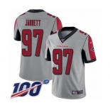 Men's Atlanta Falcons #97 Grady Jarrett Limited Silver Inverted Legend 100th Season Football Jersey