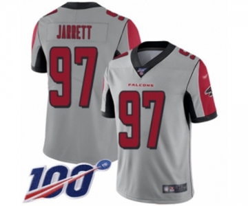 Men's Atlanta Falcons #97 Grady Jarrett Limited Silver Inverted Legend 100th Season Football Jersey