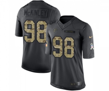 Men's Atlanta Falcons #98 Takkarist McKinley Limited Black 2016 Salute to Service Football Jersey