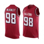 Men's Atlanta Falcons #98 Takkarist McKinley Limited Red Player Name & Number Tank Top Football Jersey