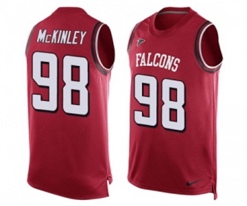 Men's Atlanta Falcons #98 Takkarist McKinley Limited Red Player Name & Number Tank Top Football Jersey