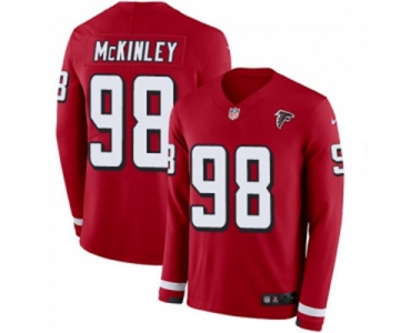 Men's Atlanta Falcons #98 Takkarist McKinley Limited Red Therma Long Sleeve Football Jersey