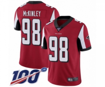 Men's Atlanta Falcons #98 Takkarist McKinley Red Team Color Vapor Untouchable Limited Player 100th Season Football Jersey