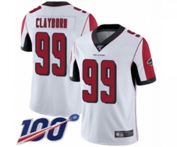 Men's Atlanta Falcons #99 Adrian Clayborn White Vapor Untouchable Limited Player 100th Season Football Jersey