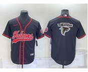 Men's Atlanta Falcons Black Team Big Logo With Patch Cool Base Stitched Baseball Jersey