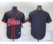 Men's Atlanta Falcons Blank Black Stitched MLB Cool Base Nike Baseball Jersey