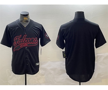 Men's Atlanta Falcons Blank Black With Patch Cool Base Stitched Baseball Jersey