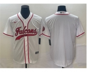 Men's Atlanta Falcons Blank White With Patch Cool Base Stitched Baseball Jersey