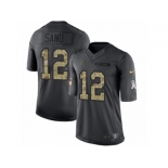 Men's Nike Atlanta Falcons #12 Mohamed Sanu Limited Black 2016 Salute to Service NFL Jersey