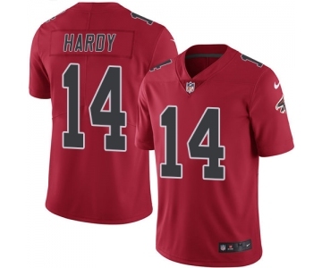 Men's Nike Atlanta Falcons #14 Justin Hardy Limited Red Rush Vapor Untouchable NFL Jersey