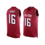 Men's Nike Atlanta Falcons #16 Justin Hardy Limited Red Player Name & Number Tank Top NFL Jersey