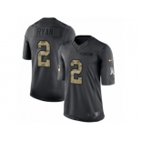 Men's Nike Atlanta Falcons #2 Matt Ryan Limited Black 2016 Salute to Service NFL Jersey