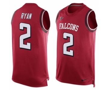 Men's Nike Atlanta Falcons #2 Matt Ryan Limited Red Player Name & Number Tank Top NFL Jersey