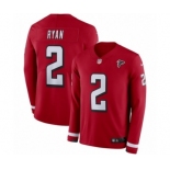 Men's Nike Atlanta Falcons #2 Matt Ryan Limited Red Therma Long Sleeve NFL Jersey