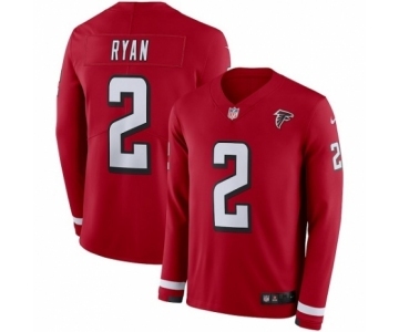 Men's Nike Atlanta Falcons #2 Matt Ryan Limited Red Therma Long Sleeve NFL Jersey