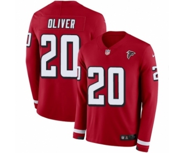 Men's Nike Atlanta Falcons #20 Isaiah Oliver Limited Red Therma Long Sleeve NFL Jersey