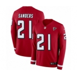 Men's Nike Atlanta Falcons #21 Deion Sanders Limited Red Therma Long Sleeve NFL Jersey