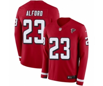 Men's Nike Atlanta Falcons #23 Robert Alford Limited Red Therma Long Sleeve NFL Jersey