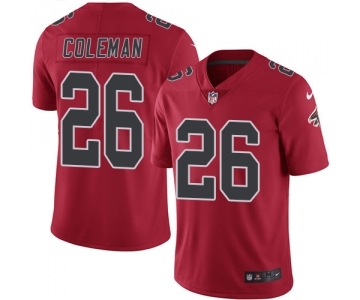 Men's Nike Atlanta Falcons #26 Tevin Coleman Limited Red Rush Vapor Untouchable NFL Jersey