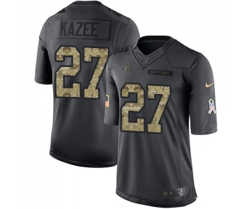 Men's Nike Atlanta Falcons #27 Damontae Kazee Limited Black 2016 Salute to Service NFL Jersey