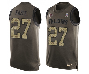 Men's Nike Atlanta Falcons #27 Damontae Kazee Limited Green Salute to Service Tank Top NFL Jersey