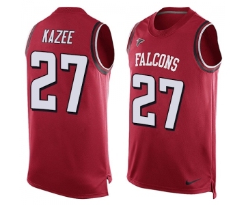 Men's Nike Atlanta Falcons #27 Damontae Kazee Limited Red Player Name & Number Tank Top NFL Jersey