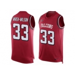 Men's Nike Atlanta Falcons #33 Blidi Wreh-Wilson Limited Red Player Name & Number Tank Top NFL Jersey