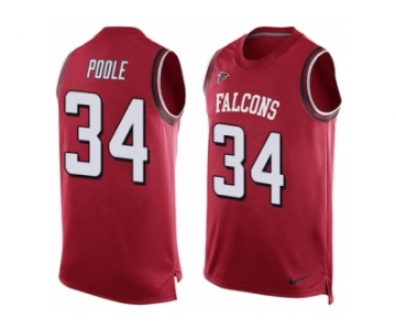 Men's Nike Atlanta Falcons #34 Brian Poole Limited Red Player Name & Number Tank Top NFL Jersey