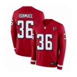 Men's Nike Atlanta Falcons #36 Kemal Ishmael Limited Red Therma Long Sleeve NFL Jersey