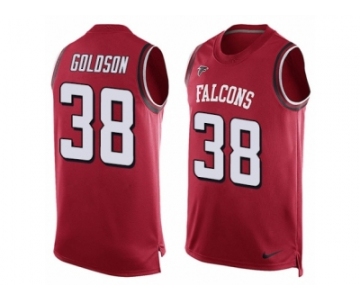 Men's Nike Atlanta Falcons #38 Dashon Goldson Limited Red Player Name & Number Tank Top NFL Jersey