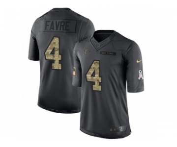 Men's Nike Atlanta Falcons #4 Brett Favre Limited Black 2016 Salute to Service NFL Jersey