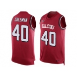 Men's Nike Atlanta Falcons #40 Derrick Coleman Limited Red Player Name & Number Tank Top NFL Jersey