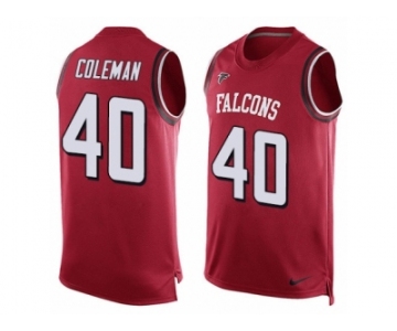 Men's Nike Atlanta Falcons #40 Derrick Coleman Limited Red Player Name & Number Tank Top NFL Jersey