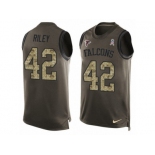 Men's Nike Atlanta Falcons #42 Duke Riley Limited Green Salute to Service Tank Top NFL Jersey