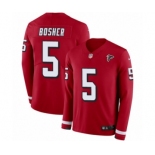 Men's Nike Atlanta Falcons #5 Matt Bosher Limited Red Therma Long Sleeve NFL Jersey