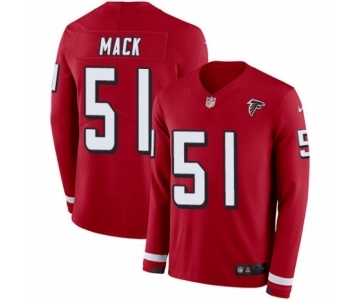 Men's Nike Atlanta Falcons #51 Alex Mack Limited Red Therma Long Sleeve NFL Jersey