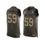 Men's Nike Atlanta Falcons #59 De'Vondre Campbell Limited Green Salute to Service Tank Top NFL Jersey