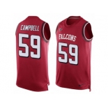 Men's Nike Atlanta Falcons #59 De'Vondre Campbell Limited Red Player Name & Number Tank Top NFL Jersey