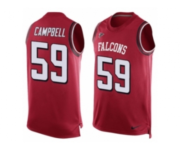 Men's Nike Atlanta Falcons #59 De'Vondre Campbell Limited Red Player Name & Number Tank Top NFL Jersey