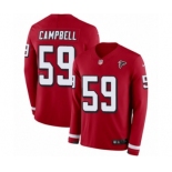 Men's Nike Atlanta Falcons #59 De'Vondre Campbell Limited Red Therma Long Sleeve NFL Jersey