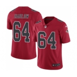 Men's Nike Atlanta Falcons #64 Sean Harlow Elite Red Rush Vapor Untouchable NFL Jersey