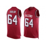 Men's Nike Atlanta Falcons #64 Sean Harlow Limited Red Player Name & Number Tank Top NFL Jersey