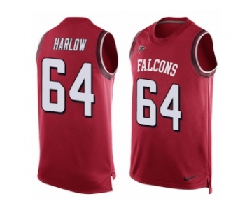 Men's Nike Atlanta Falcons #64 Sean Harlow Limited Red Player Name & Number Tank Top NFL Jersey